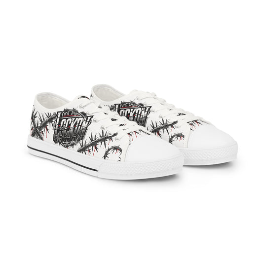 Men's Sneakers - Custom LOCKD’N Clothing Barbed Wire Prison Bloody Edge Design Low Tops