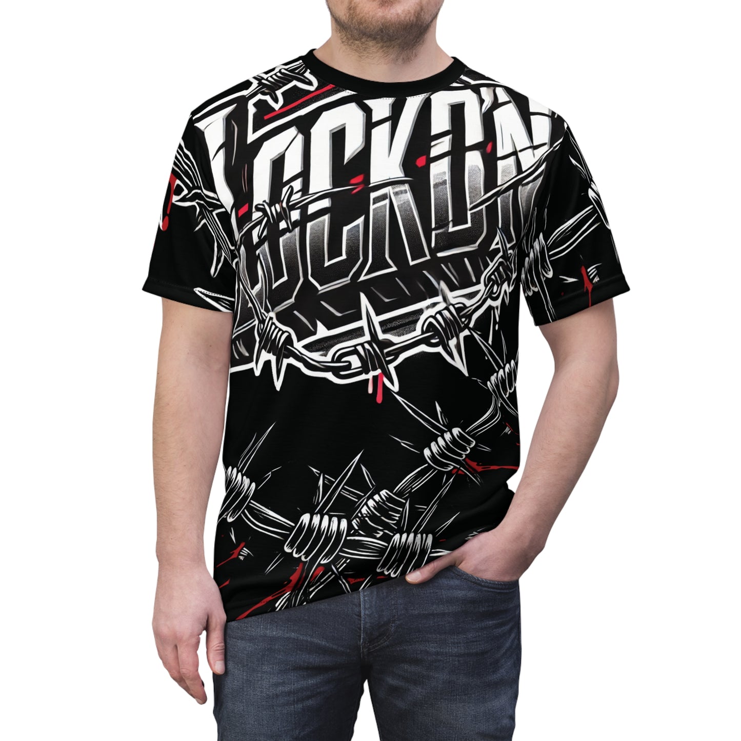 Tee - Barbed Wire LOCKD’N Clothing Prison Bloody Edge Design