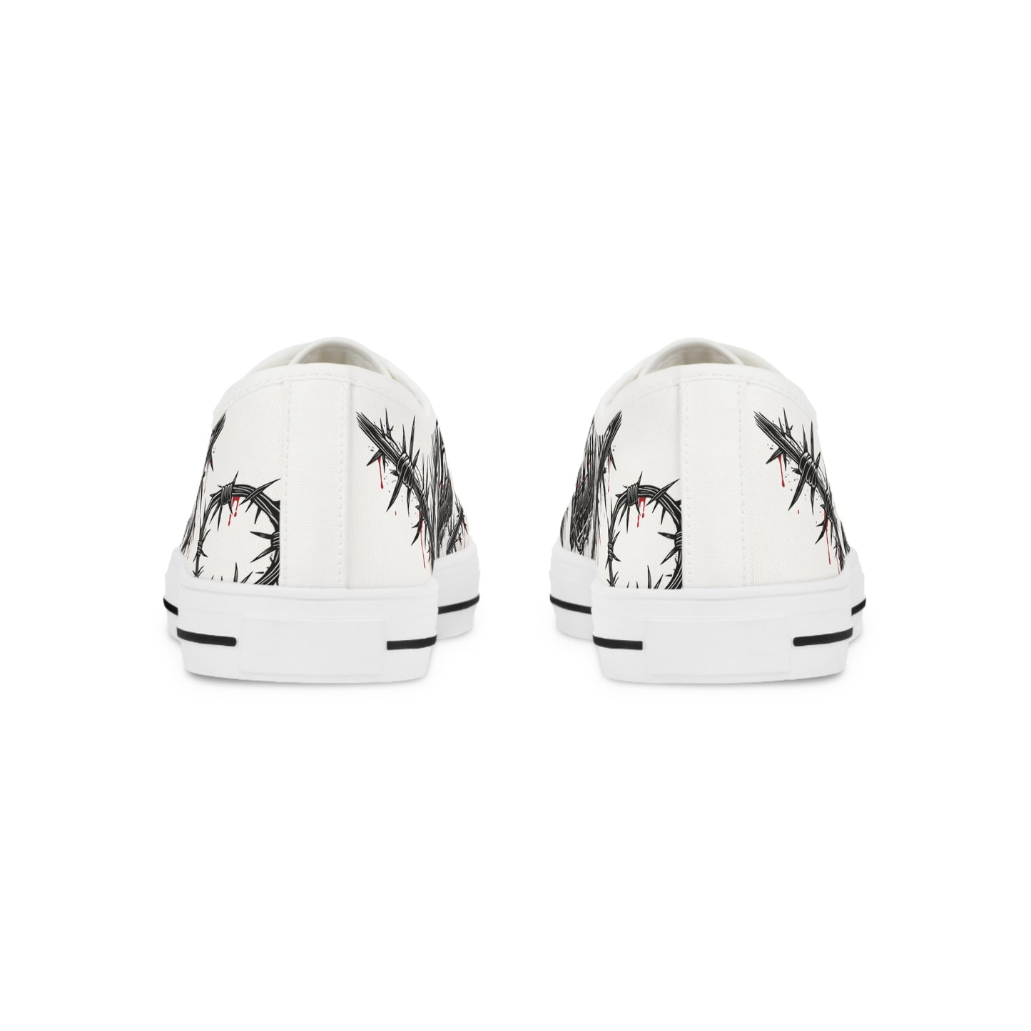 Men's Sneakers - Custom LOCKD’N Clothing Barbed Wire Prison Bloody Edge Design Low Tops