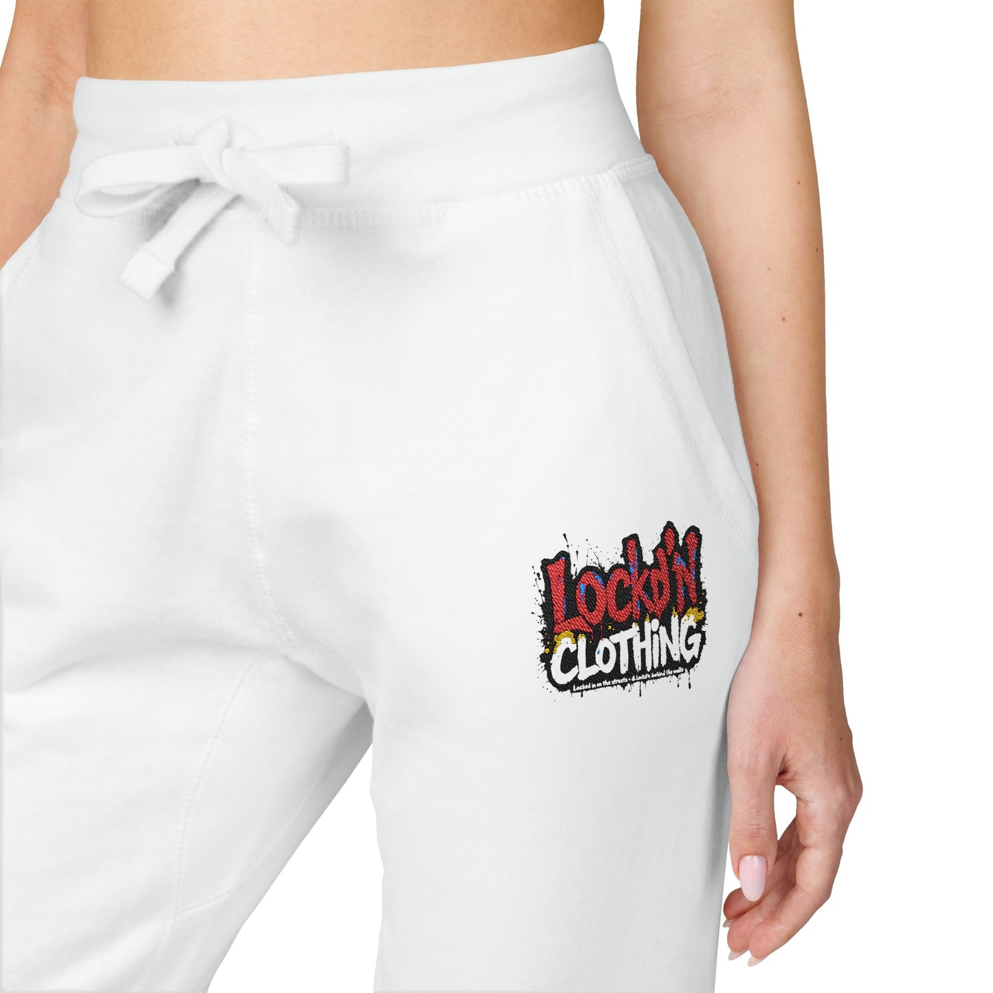 White Graffiti Design Joggers LOCKD'N