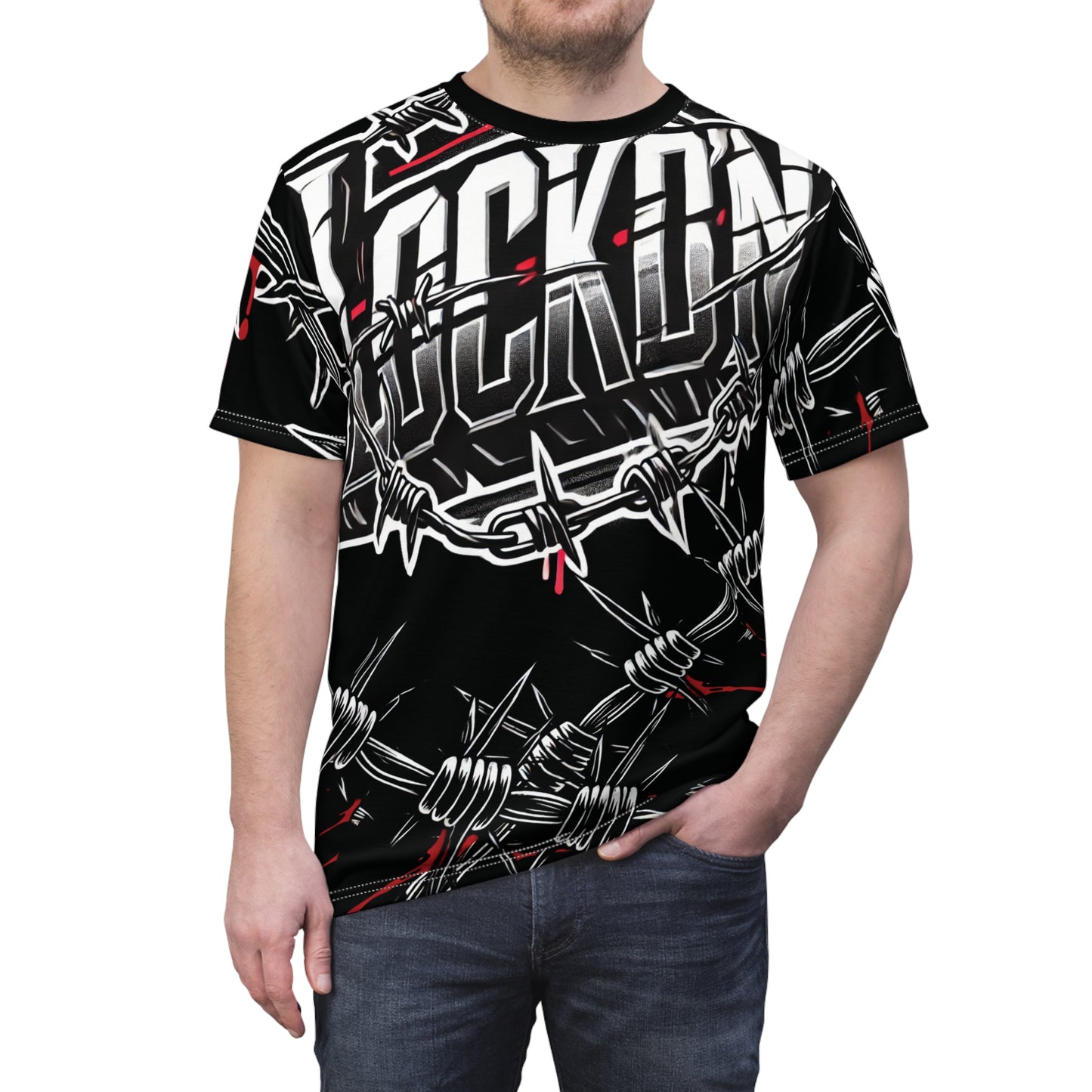 Tee - Barbed Wire LOCKD’N Clothing Prison Bloody Edge Design